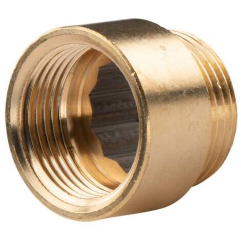 Messing Gewinde-Fitting HahnverlängerungIG/AG 1" (DN 25) Länge 20 mm- schwere Ausführung