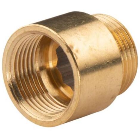 Messing Gewinde-Fitting HahnverlängerungIG/AG 1" (DN 25) Länge 25mm - schwere Ausführung