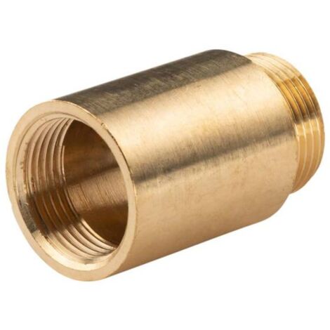 Messing Gewinde-Fitting HahnverlängerungIG/AG 1" (DN 25) Länge 50mm - schwere Ausführung