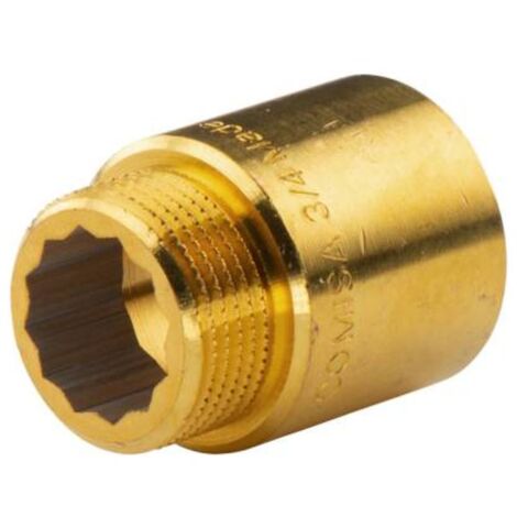 Messing Gewinde-Fitting HahnverlängerungIG/AG 3/4" (DN 20) Länge 30 mm - schwere Ausführung