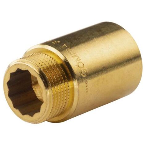 Messing Gewinde-Fitting HahnverlängerungIG/AG 3/4" (DN 20) Länge 40 mm - schwere Ausführung