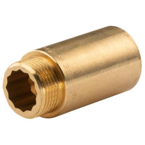 Messing Gewinde-Fitting HahnverlängerungIG/AG 3/4" (DN 20) Länge 50 mm - schwere Ausführung