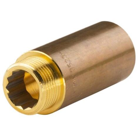 Messing Gewinde-Fitting HahnverlängerungIG/AG 3/4" (DN 20) Länge 60 mm - schwere Ausführung