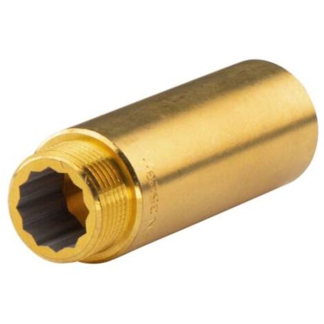 Messing Gewinde-Fitting HahnverlängerungIG/AG 3/4" (DN 20) Länge 80 mm- schwere Ausführung