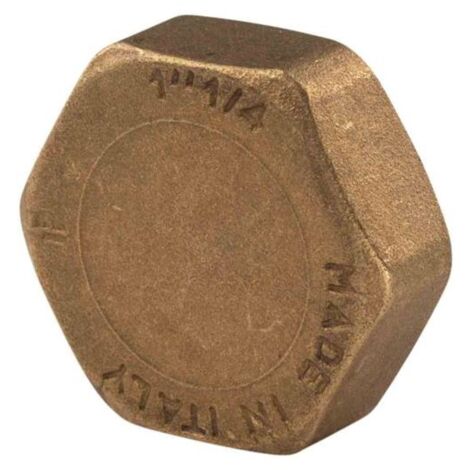 Messing Gewinde-Fitting Kappe 1 1/4''IG (DN 32) - schwere Ausführung