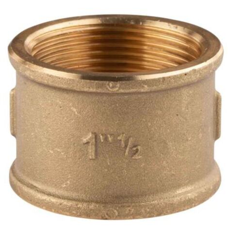 Messing Gewinde-Fitting Muffe 1 1/2"IG - 1 1/2"IG (DN 40) - schwere Ausführung