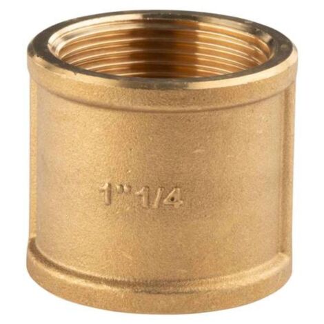 Messing Gewinde-Fitting Muffe 1 1/4"IG - 1 1/4"IG (DN 32) - schwere Ausführung