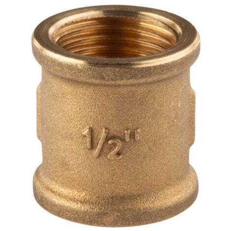 Messing Gewinde-Fitting Muffe 1/2"IG - 1/2"IG (DN 15) - schwere Ausführung