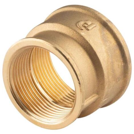Messing Gewinde-Fitting Reduziermuffe 1 1/4"IG (DN 32) - 1 1/2"IG (DN 40) - schwere Ausführung