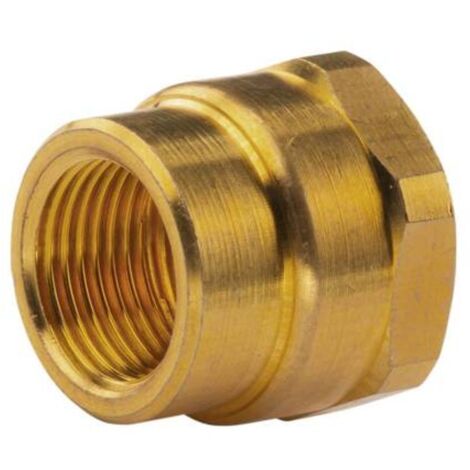Messing Gewinde-Fitting Reduziermuffe 1/2"IG (DN 15) - 3/8"IG (DN 10) - schwere Ausführung