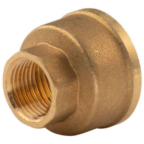 Messing Gewinde-Fitting Reduziermuffe 1"IG (DN 25) - 1/2"IG (DN 15) - schwere Ausführung