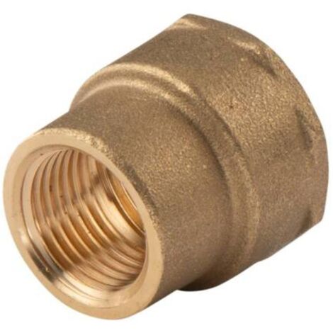 Messing Gewinde-Fitting Reduziermuffe 3/4"IG (DN 20) - 1/2"IG (DN 15) - schwere Ausführung