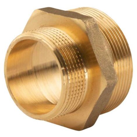 Messing Gewinde-Fitting Reduziernippel 1 1/2"AG (DN 40) - 2"AG (DN 50) - schwere Ausführung