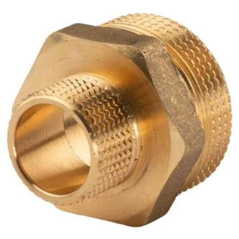 Messing Gewinde-Fitting Reduziernippel 1 1/4''AG (DN 32) - 3/4"AG (DN 20) - schwere Ausführung