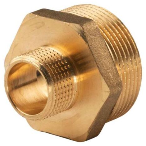 Messing Gewinde-Fitting Reduziernippel 3/4"AG (DN 20) - 1 1/2"AG (DN 40) - schwere Ausführung