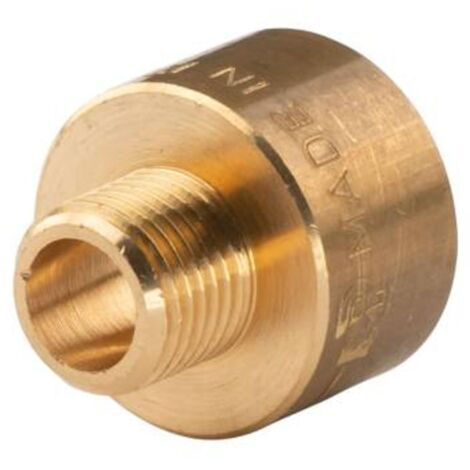 Messing Gewinde-Fitting Reduzierstück 1/2"IG (DN 15) - 1/4"AG (DN 8) - schwere Ausführung