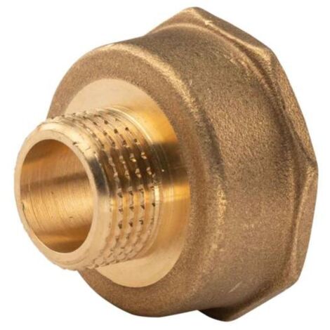 Messing Gewinde-Fitting Reduzierstück 1"IG (DN 25) - 1/2"AG (DN 15) - schwere Ausführung