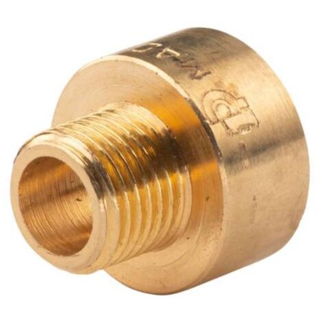 Messing Gewinde-Fitting Reduzierstück 3/8"IG (DN 10) - 1/4"AG (DN 8) - schwere Ausführung