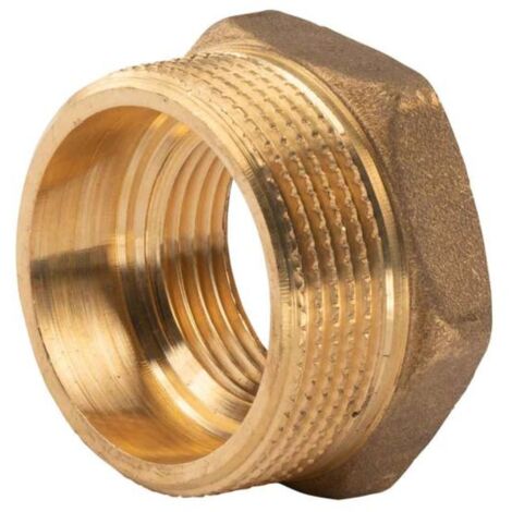 Messing Gewinde-Fitting Reduzierung 1 1/2"AG (DN 40) - 1"IG (DN 20) - schwere Ausführung