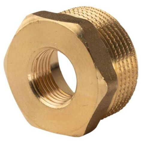 Messing Gewinde-Fitting Reduzierung 1 1/4"AG (DN 32) - 1/2"IG (DN 15) - schwere Ausführung