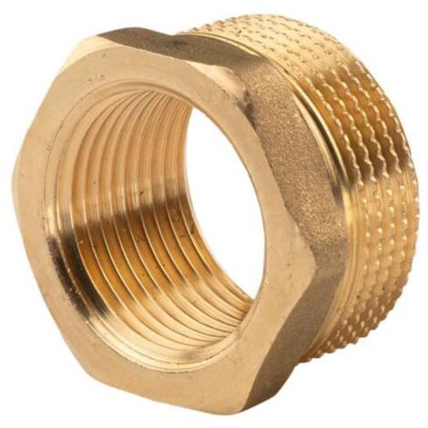 Messing Gewinde-Fitting Reduzierung 1 1/4"AG (DN 32) - 1"IG (DN 25) - schwere Ausführung