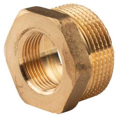 Messing Gewinde-Fitting Reduzierung 1 1/4"AG (DN 32) - 3/4"IG (DN 20) - schwere Ausführung