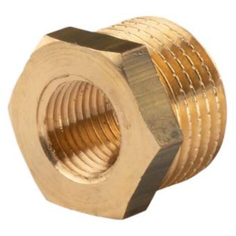 Messing Gewinde-Fitting Reduzierung 1/2"AG (DN 15) - 1/4"IG (DN 8) - schwere Ausführung