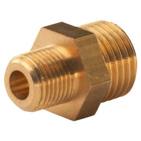 Messing Gewinde-Fitting Reduzierung 1/4" AG (DN8) - 1/8" IG (DN6) - schwere Ausführung