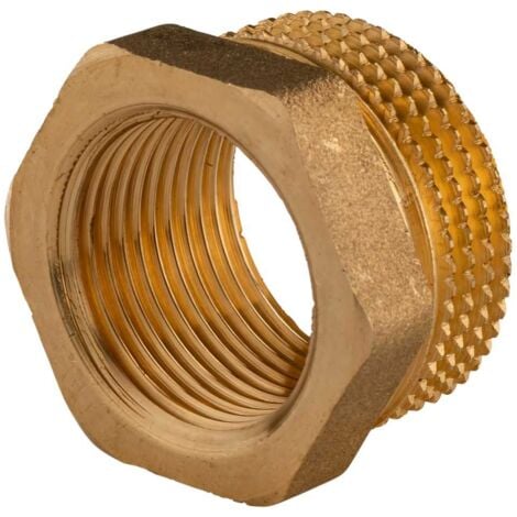 Messing Gewinde-Fitting Reduzierung 1"AG (DN 25) - 3/4"IG (DN 20) - schwere Ausführung