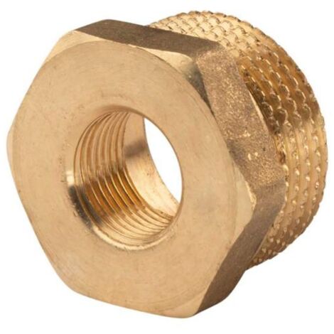 Messing Gewinde-Fitting Reduzierung 1"AG (DN 25) - 3/8"IG (DN 10) - schwere Ausführung