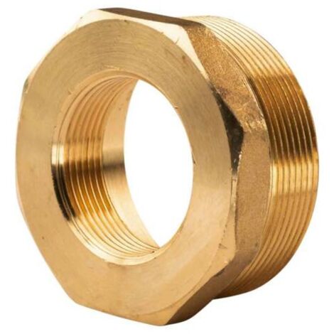Messing Gewinde-Fitting Reduzierung 2 1/2" AG (DN65) - 1 1/2" IG (DN40) - schwere Ausführung