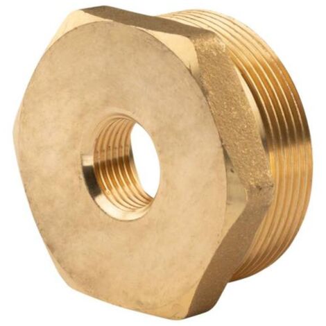Messing Gewinde-Fitting Reduzierung 2"AG (DN 50) - 1/2"IG (DN 15) - schwere Ausführung