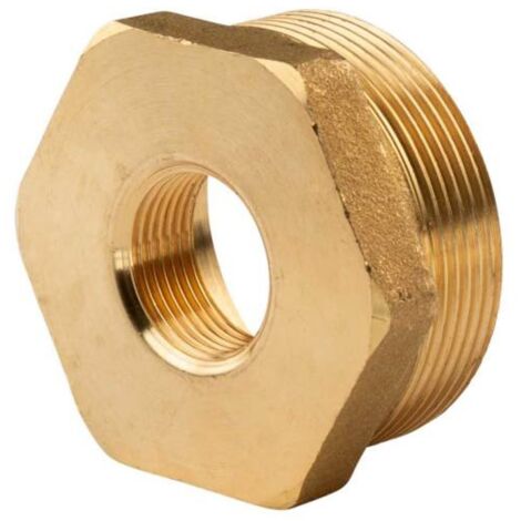 Messing Gewinde-Fitting Reduzierung 2"AG (DN 50) - 3/4"IG (DN 20) - schwere Ausführung