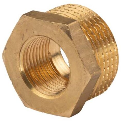 Messing Gewinde-Fitting Reduzierung 3/4"AG (DN 20) - 3/8"IG (DN 10) - schwere Ausführung