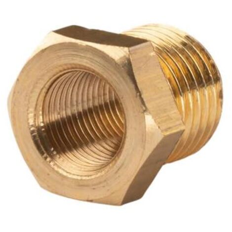 Messing Gewinde-Fitting Reduzierung 3/8" AG (DN10) - 1/8" IG (DN6) - schwere Ausführung