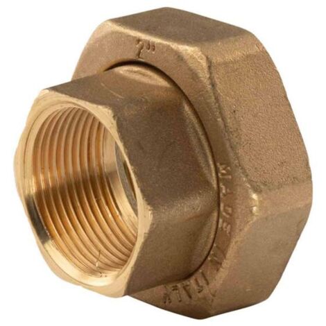 Messing Gewinde-Fitting Schaft flachdichtend mit Kappe für Rundelemente + Dichtung 1 1/4"IG (DN 32) - 2"IG (DN 50) - schwere Ausführung