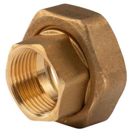 Messing Gewinde-Fitting Schaft flachdichtend mit Kappe für Rundelemente + Dichtung 1"IG (DN 25) - 1 1/2"IG (DN 40) - schwere Ausführung