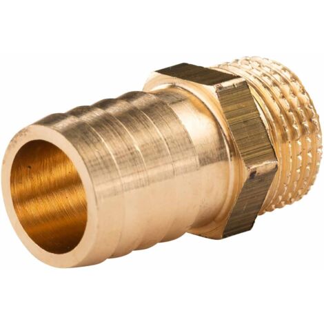 Messing Gewinde-Fitting Schlauchanschluss1/2" AG (DN 15) Länge 10 mm - schwere Ausführung