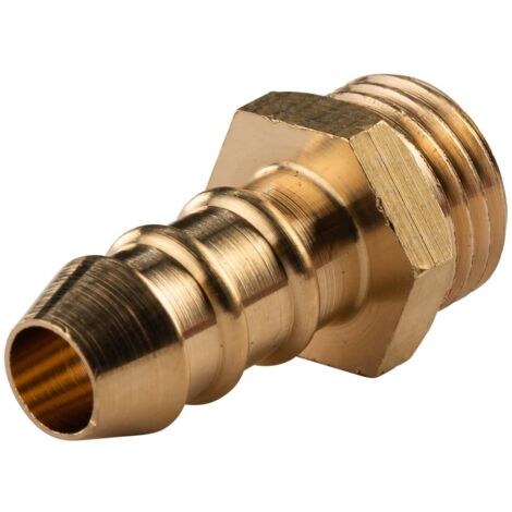 Messing Gewinde-Fitting Schlauchanschluss1/4" AG (DN 8) Länge 10 mm - schwere Ausführung
