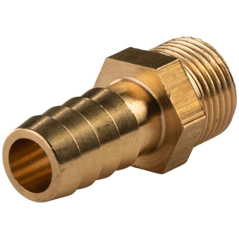 Messing Gewinde-Fitting Schlauchanschluss3/8" AG (DN 10) Länge 13 mm - schwere Ausführung