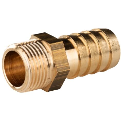 Messing Gewinde-Fitting Schlauchanschluss3/8" AG (DN 10) Länge 15 mm - schwere Ausführung