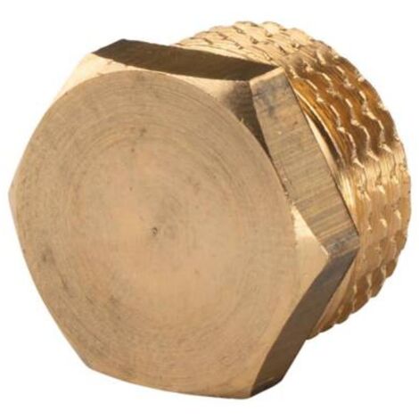 Messing Gewinde-Fitting Stopfen 1/2"AG (DN 15) - schwere Ausführung