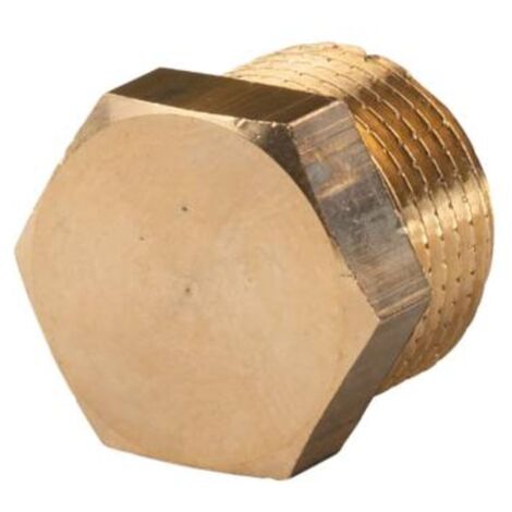 Messing Gewinde-Fitting Stopfen 3/8"AG (DN 10) - schwere Ausführung