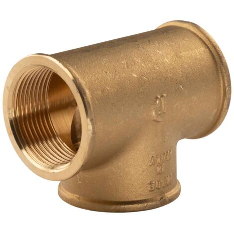 Messing Gewinde-Fitting T-Stück 1 1/4"IG - 1 1/4"IG - 1 1/4"IG (DN 32) - schwere Ausführung