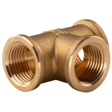 Messing Gewinde-Fitting T-Stück 1/2"IG - 1/2"IG - 1/2"IG (DN 15) - schwere Ausführung