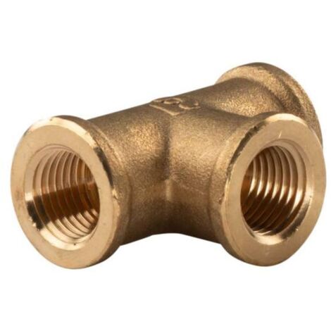 Messing Gewinde-Fitting T-Stück 1/4"IG - 1/4"IG - 1/4"IG (DN 8) - schwere Ausführung