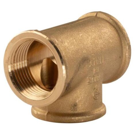 Messing Gewinde-Fitting T-Stück 1"IG - 1"IG - 1"IG (DN 25) - schwere Ausführung