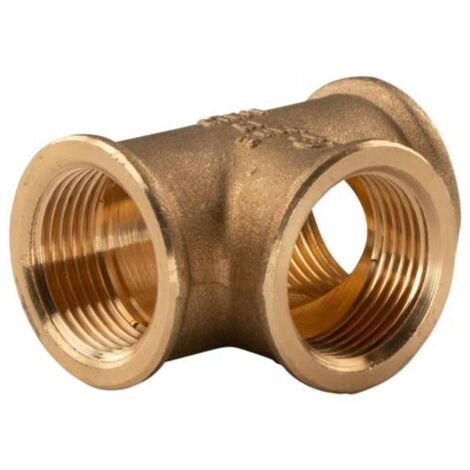 Messing Gewinde-Fitting T-Stück 3/4"IG - 3/4"IG - 3/4"IG (DN 20) - schwere Ausführung