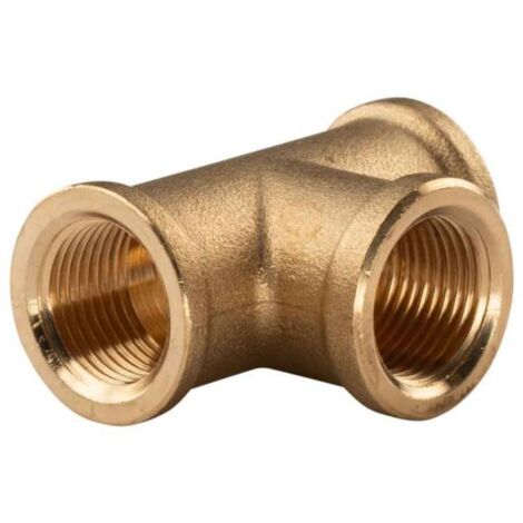 Messing Gewinde-Fitting T-Stück 3/8"IG - 3/8''IG - 3/8''IG (DN 10) - schwere Ausführung