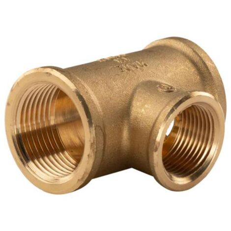 Messing Gewinde-Fitting T-Stück Mittelabgang reduziert 1"IG - 3/4"IG -1"IG - schwere Ausführung